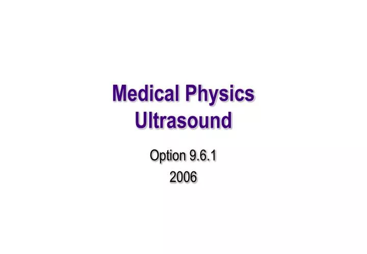 medical physics ultrasound