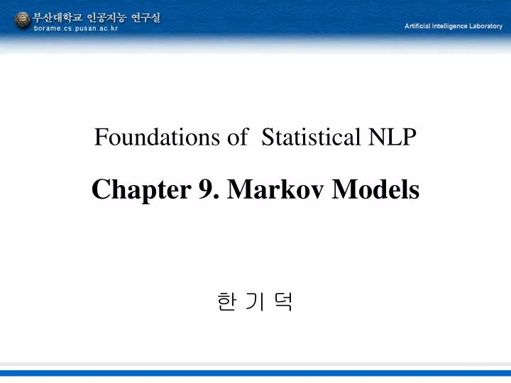 foundations of statistical nlp chapter 9 markov models