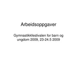 arbeidsoppgaver