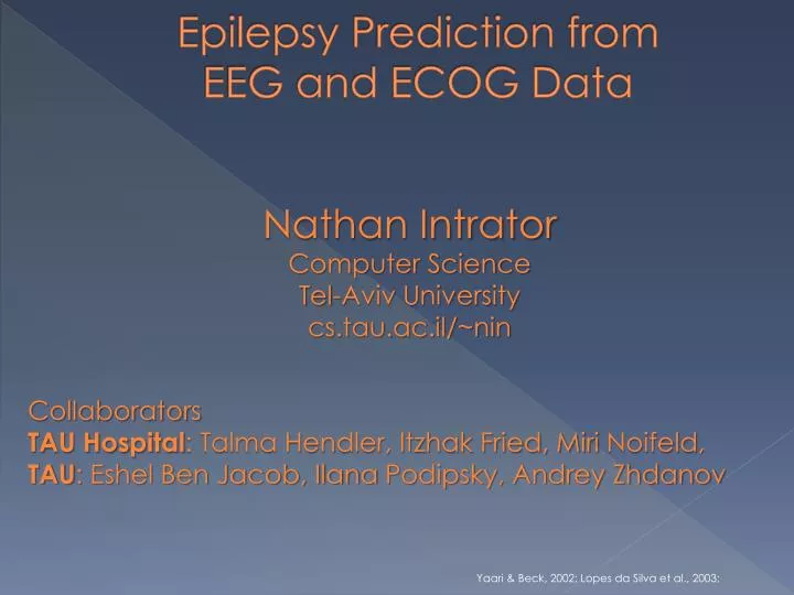 epilepsy prediction from eeg and ecog data