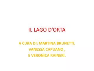 il lago d orta