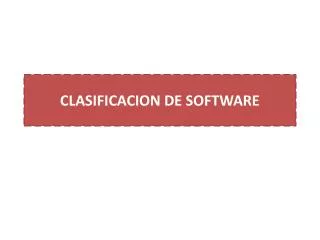 clasificacion de software