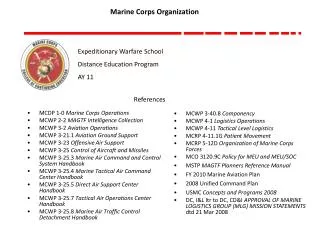MCDP 1-0 Marine Corps Operations MCWP 2-2 MAGTF Intelligence Collection