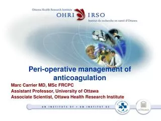 Peri-operative management of anticoagulation