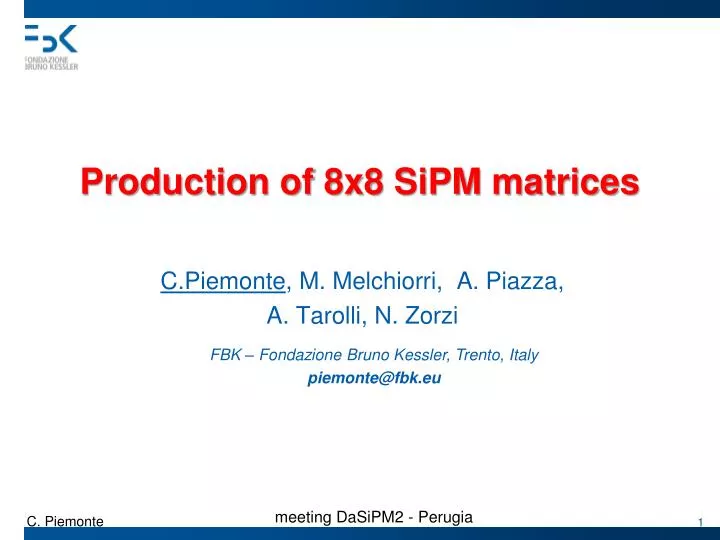 production of 8x8 sipm matrices
