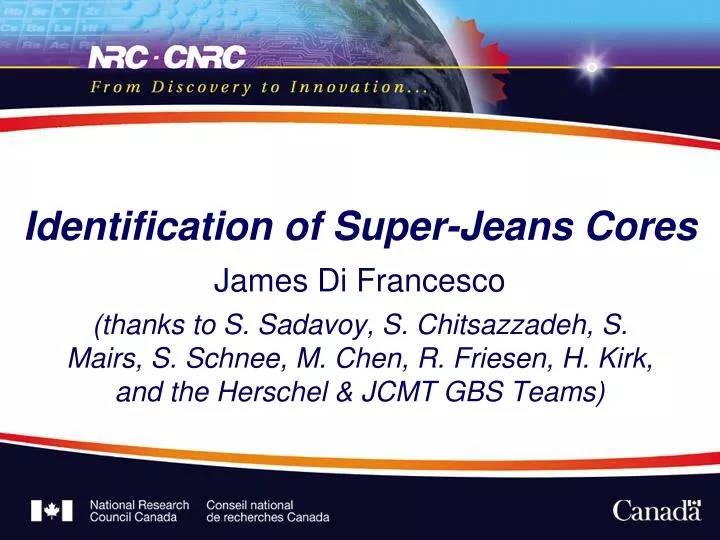 identification of super jeans cores