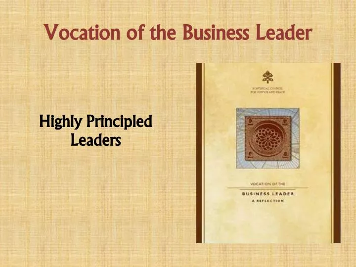 vocation of the business leader