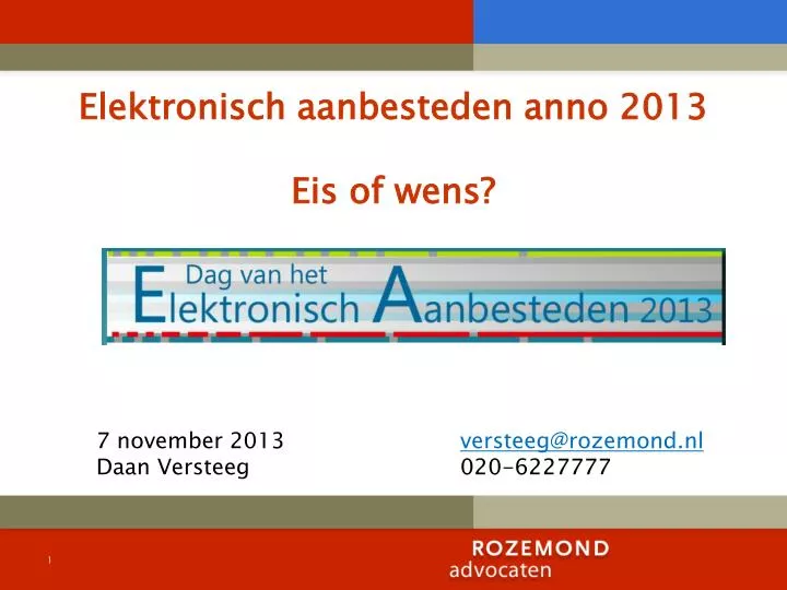 elektronisch aanbesteden anno 2013 eis of wens