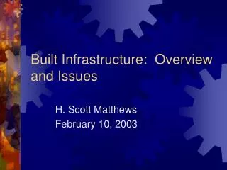 Built Infrastructure: Overview and Issues