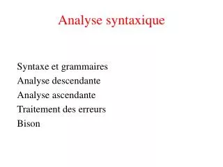 analyse syntaxique