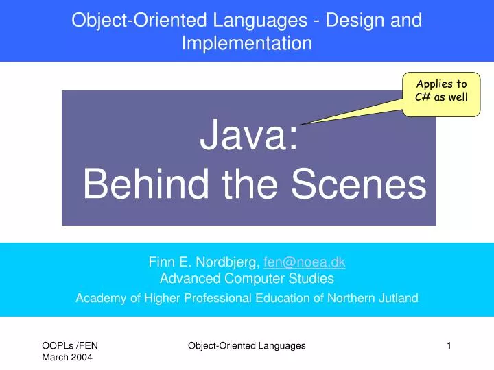 object oriented languages design and implementation