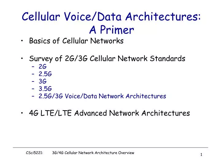 cellular voice data architectures a primer