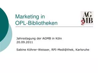 marketing in opl bibliotheken