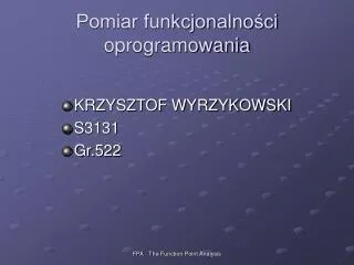 pomiar funkcjonalno ci oprogramowania