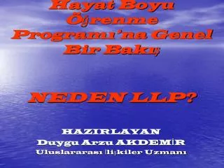 hayat boyu renme program na genel bir bak