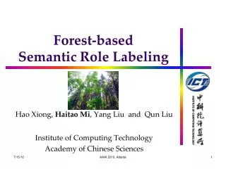 Forest-based Semantic Role Labeling