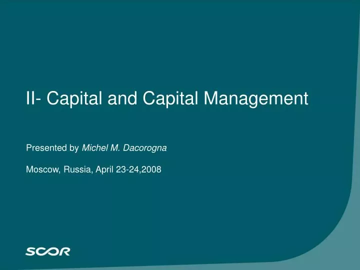 ii capital and capital management