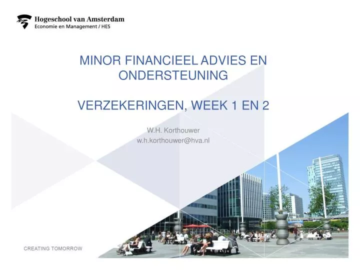 minor financieel advies en ondersteuning verzekeringen week 1 en 2