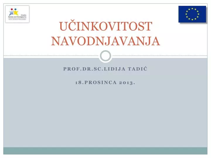 u inkovitost navodnjavanja