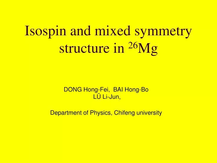 isospin and mixed symmetry structure in 26 mg