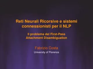 Fabrizio Costa University of Florence