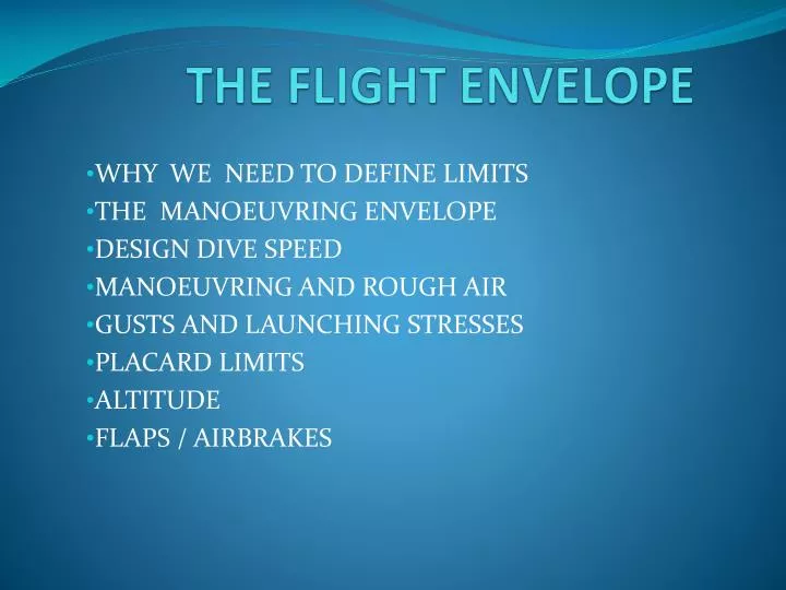 the flight envelope
