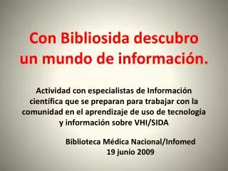 Biblioteca Médica Nacional/Infomed 19 junio 2009