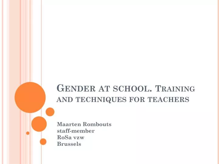 gender at school training and techniques for teachers