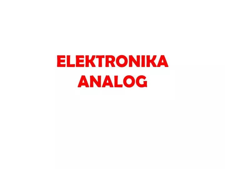 elektronika analog