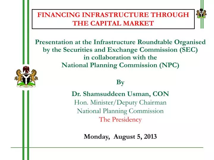 financing infrastructure through the capital market