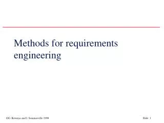 Methods for requirements engineering