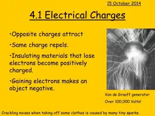 4.1 Electrical Charges