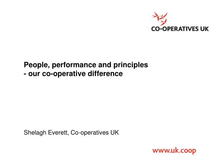 people performance and principles our co operative difference