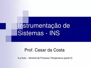 instrumenta o de sistemas ins