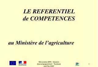 le referentiel de competences