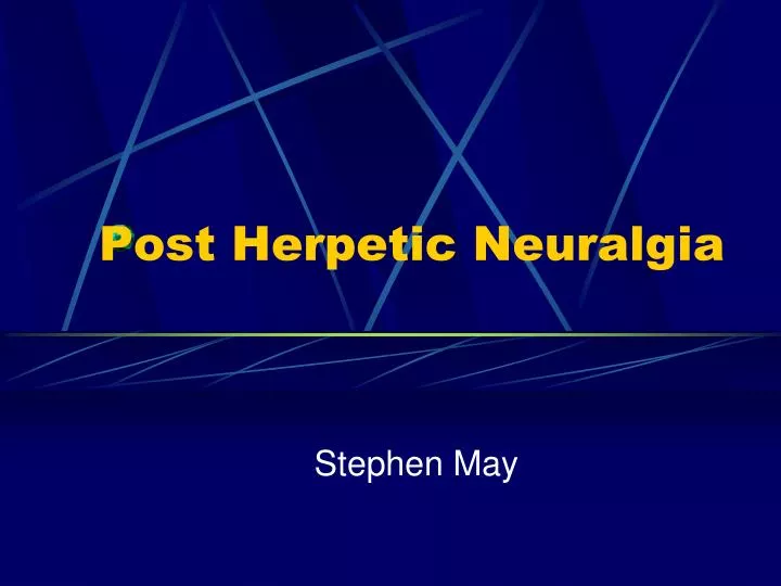 post herpetic neuralgia