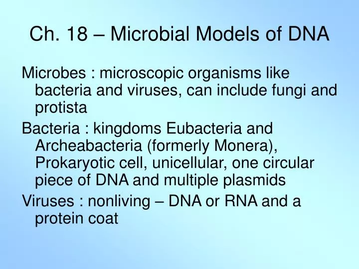 ch 18 microbial models of dna
