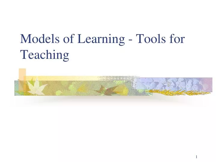 models of learning tools for teaching