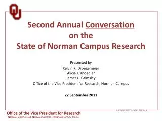 Second Annual Conversation on the State of Norman Campus Research