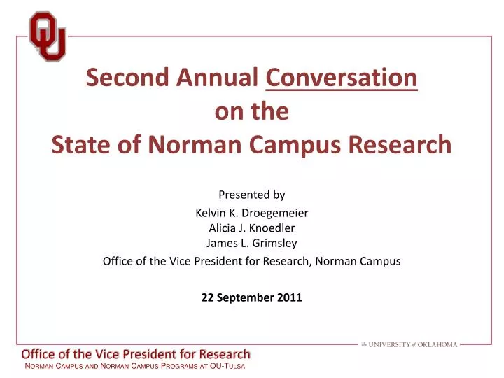 second annual conversation on the state of norman campus research