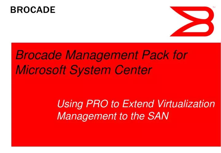 brocade management pack for microsoft system center