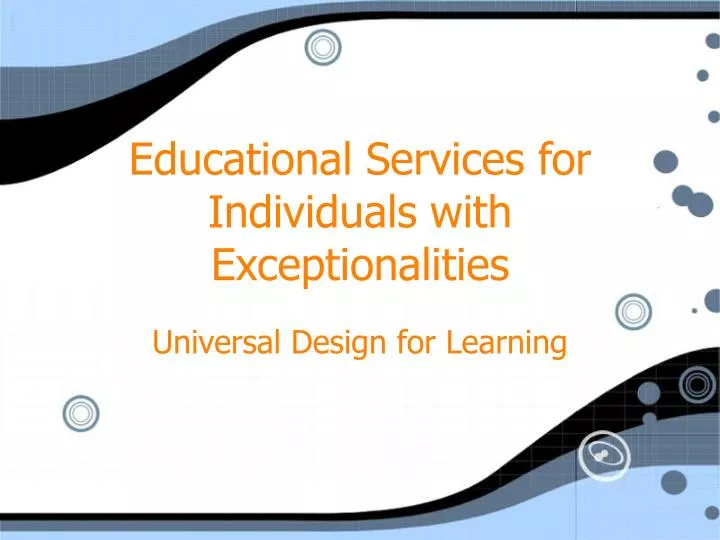 educational services for individuals with exceptionalities
