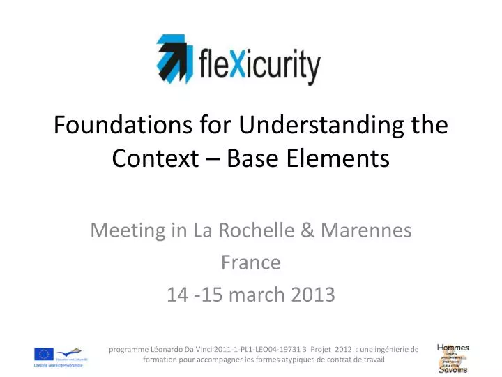 foundations for understanding the context base elements
