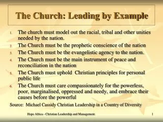 The Church: Leading by Example