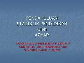 pendahuluan statistik pendidikan oleh azhar