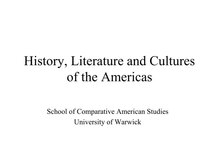 history literature and cultures of the americas
