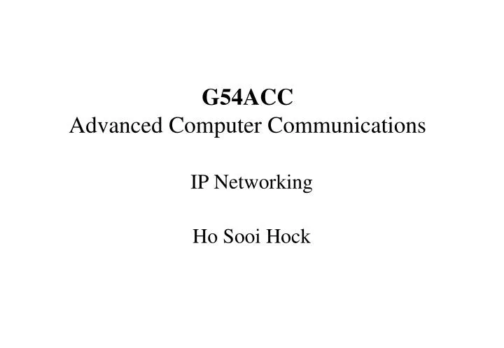 g54acc advanced computer communications