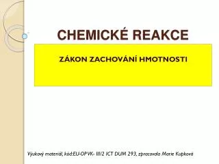 chemick reakce