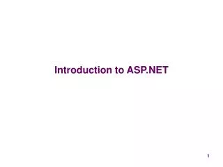 Introduction to ASP.NET