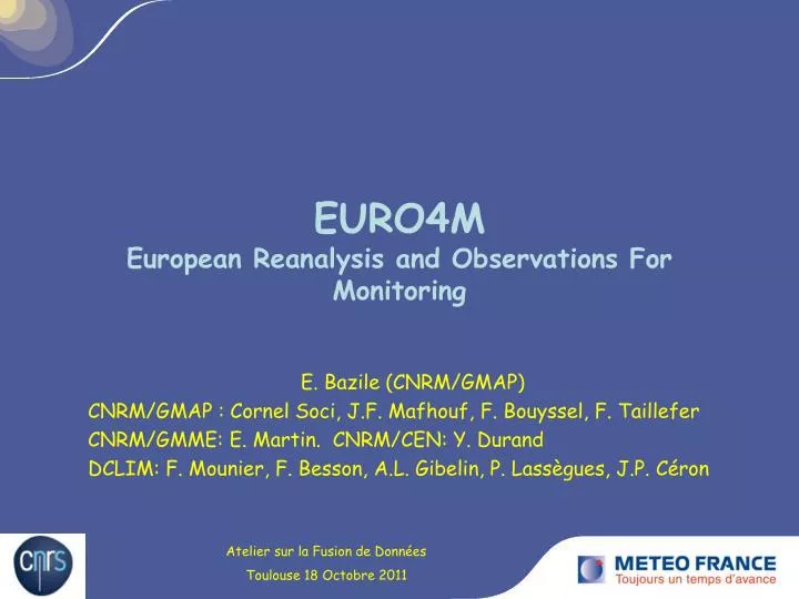 euro4m european reanalysis and observations for monitoring